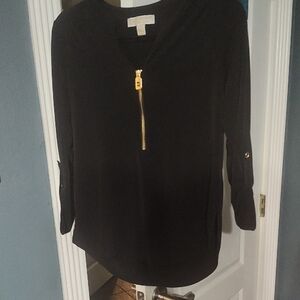 Michael Kors Black Zipper Detail Women's Top